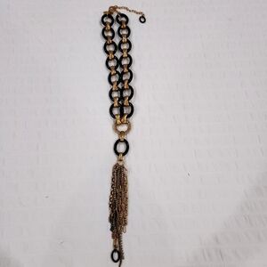 Chico's Black and gold tassle necklace